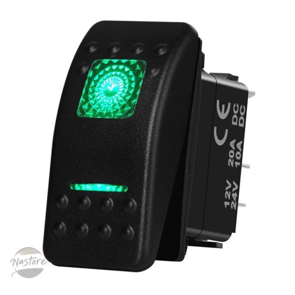 並行輸入品 12v/24v グリーンレンズ ロッカースイッチ 20a spst/ dpdt/ on ...