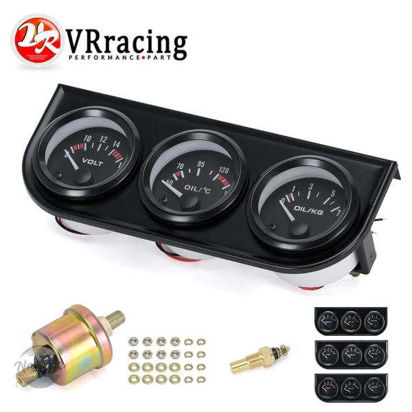 並行輸入品 tag01 メーター 52mm 3in1 油温計 + 水温計 油圧 計キット 電圧計 ト...
