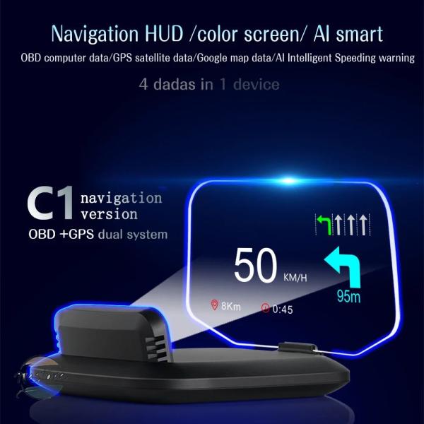 並行輸入品 c1 hd obd2 hud ヘッドアップ ディスプレイ gps ナビゲーションプロジェ...
