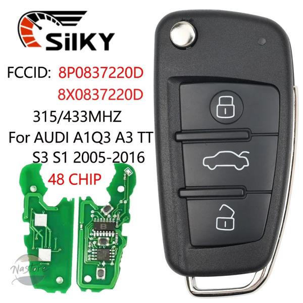 並行輸入品 アウディ a3 リップ silky リモートキー 3ボタン tt s3 a4 s4 20...