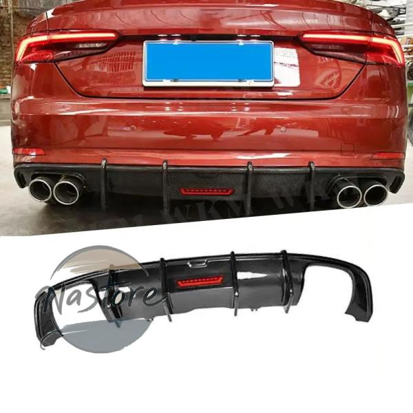 【並行輸入品】アウディ audi リア ガード カーボン ディフューザースプリッター ledライト ...