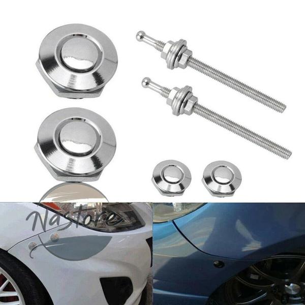 並行輸入品 キット ロングプッシュボタンクイックリリースフードピンボンネットロッククリップラッチバン...