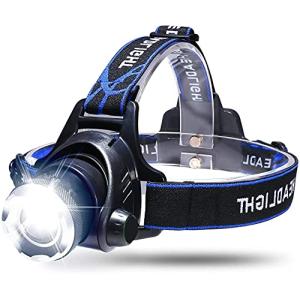 Lightess LED ヘッドライト 小型軽量 防水 ヘッドランプ 3点灯モード ズーム機能 90°角度調整 ヘルメットライト 高輝度 夜釣り