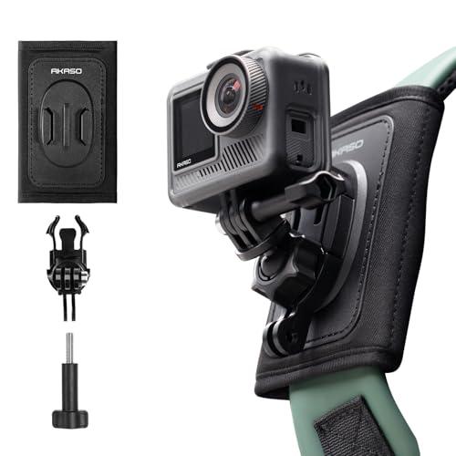 AKASO バックパッククリップ アクションカメラ用アクセサリー バッグストラップマウント360度回...