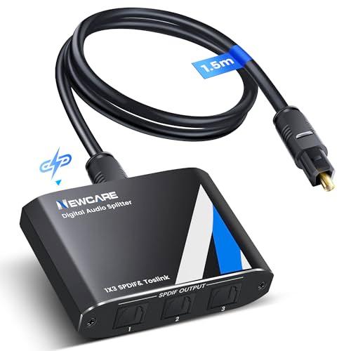 NEWCARE SPDIF/TosLink 光デジタル 分配器 1入力3出力 光ケーブル 分配器 L...