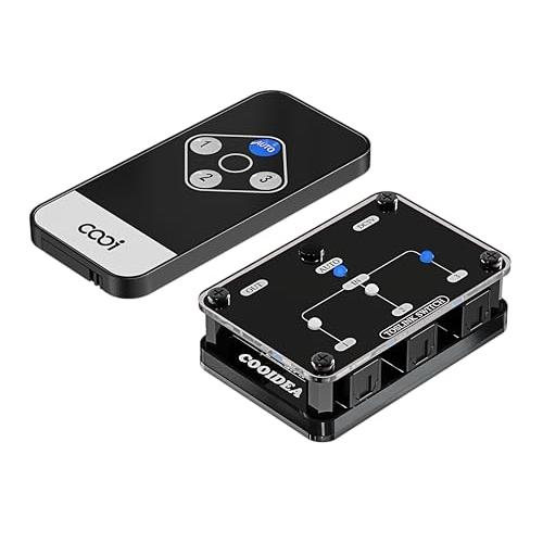 Cooidea SPDIF/TosLink 光デジタルスイッチャーは自動切り替え機能、3 入力と 1...