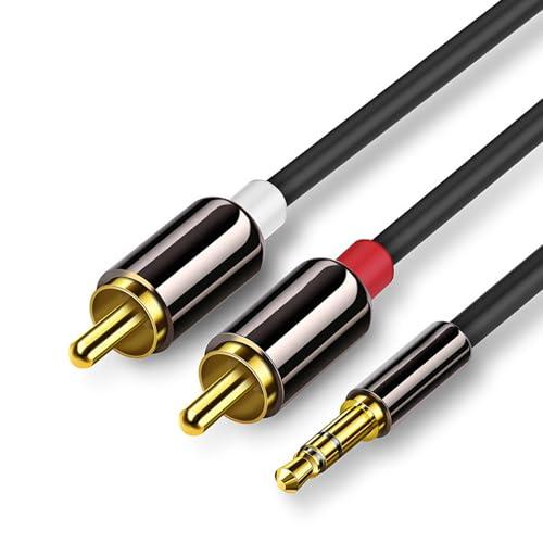 YFFSFDC RCA 3.5mm 変換 オーディオケーブル 3.5mmステレオオーディオケーブル ...