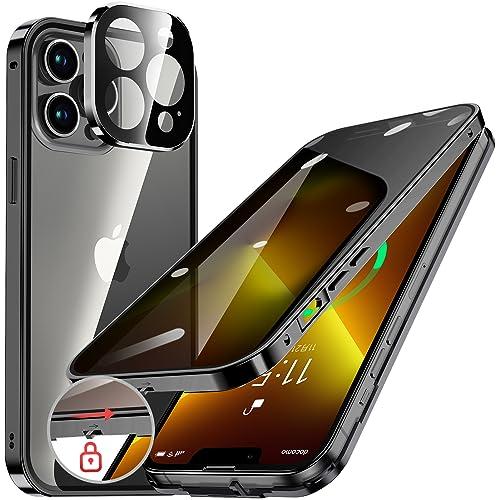 HGUTREY覗き見防止・自動ポップアップボタン iPhone13 Pro Max 用 ケース ロッ...