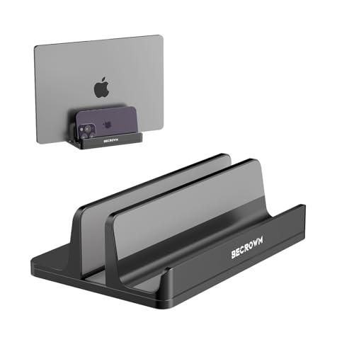 BECROWM アップグレード版 縦置きノートパソコンスタンド 縦置きスタンド アルミ合金 クラムシ...