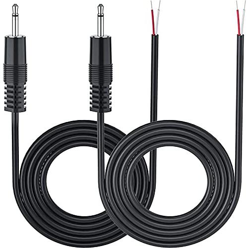 3.5mm バラ ケーブル 2本 2m ミニプラグ スピーカーケーブル wuernine 変換 モノ...