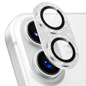 Podick カメラカバー iPhone17用 カメラフィルム キラキラ 9H強化ガラス アルミ合金 耐衝撃 いphone17 カメラ保護 高透