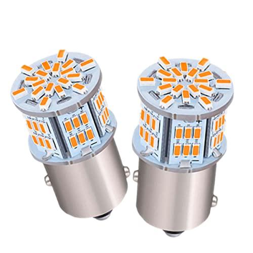 Autart 12V-24V S25 シングル球 超高輝度LED アンバー ピン角180度 （P21...