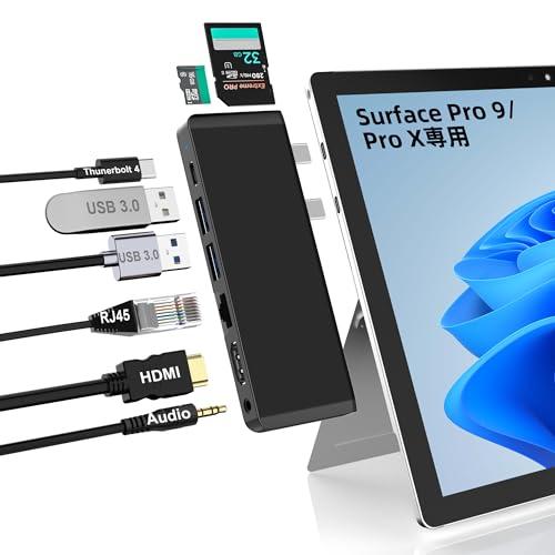 Surface Pro 9 USB ハブ 4K HDMI、USB-C Thunderbolt 4 (...