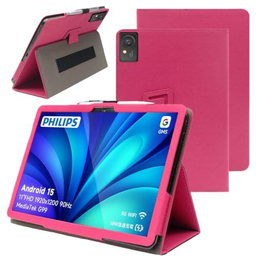 For PHILIPS T8015 タブレット専用ケース薄型11インチ衝撃吸収緩衝レザーカバー全面保...