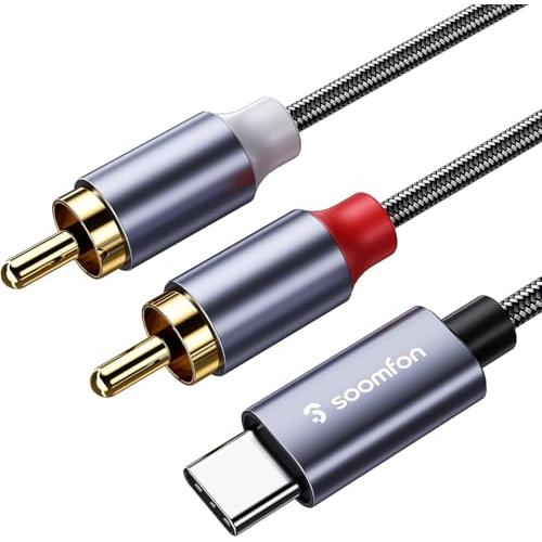 USB TYPE C RCA 変換ケーブル 2M - SOOMFON Type-C オーディオケーブ...