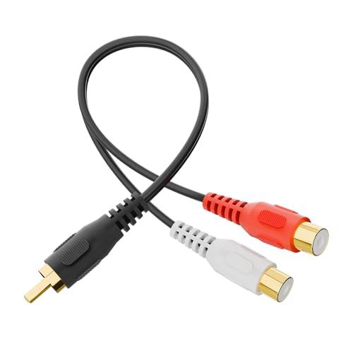 VCELINK RCA ケーブル 分岐 1RCAオスー2RCAメス Y型 RCAオーディオケーブル ...