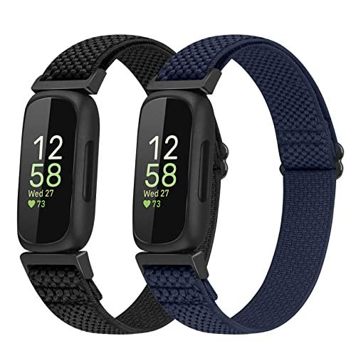 JMIO 2 パック 調節な弾性ナイロン スポーツバンド Fitbit Inspire 3/2/1/...