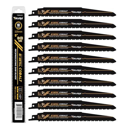 TOLESA レシプロソー替刃 8/10山 225mm バイメタル コバルト セーバーソーブレード ...