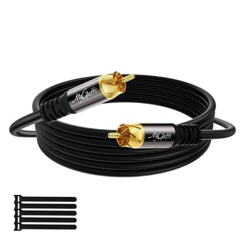 サブウーファーケーブル 20M RCA to RCA同軸オーディオ線 S/PDIF対応 デジタル信号...