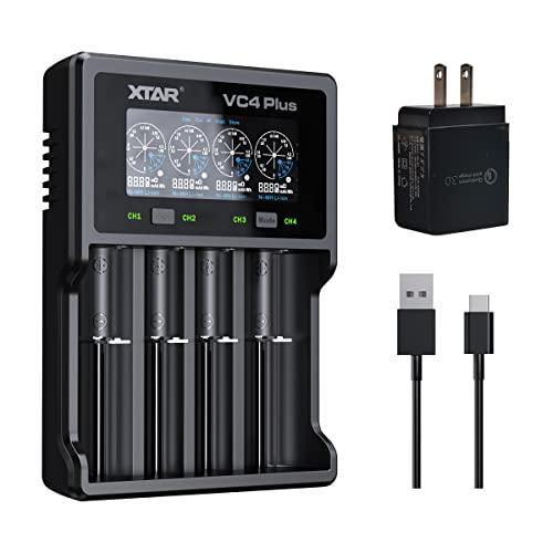 18650急速充電器XTAR VC4 Plus 最大3A充電 14500 26650 21700リチ...