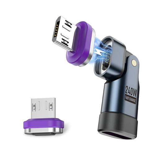 ポクミル マグネット USB-C 変換アダプタ240W対応Ｌ字型 180°回転 Type-C 変換ア...