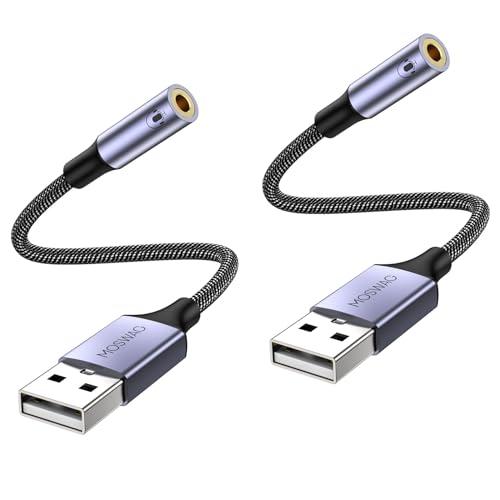 MOSWAG USB オーディオ 変換アダプタ USB to 3.5mm 変換ケーブル TRRS 2...