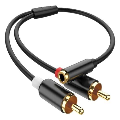 [LUYING] RCA 3.5mm 変換ケーブル 3.5mmステレオミニプラグ(メス) - 2RC...