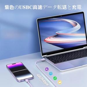 紫色usbc usbc ケーブルたいふc ケー...の詳細画像1