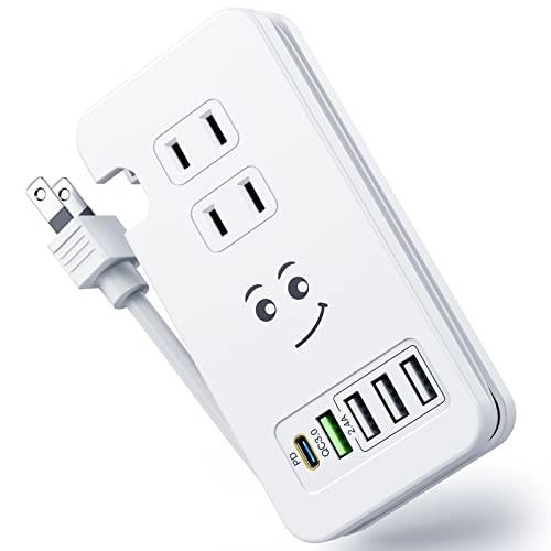 素直な虹 電源タップ USBコンセント 1つUSB-C PD 急速充電ポート・1つQC3.0 急速充...