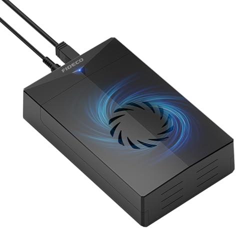 FIDECO ハードドライブエンクロージャ 冷却ファン付き 3.5 または 2.5 インチ SATA...