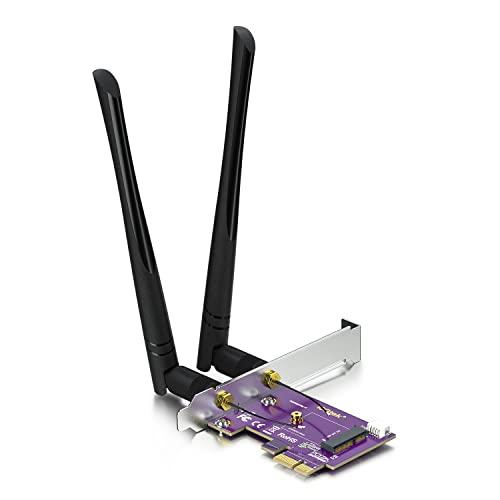 10Gtek PCIE X1-M.2/NGFF (A+Eキー) WiFi Bluetooth ワイヤ...