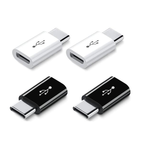 Micro USB to Type-C変換アダプタ 4個セット 急速充電 データー転送 OTG機能 ...