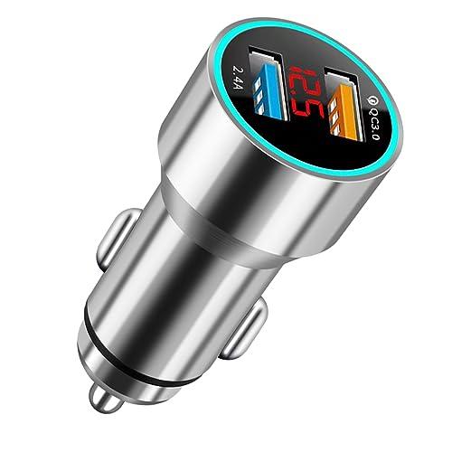 YUGYUG 対応 シガーソケット usb 車の電圧測定 しがーソケット 電圧計 LEDデジタルディ...