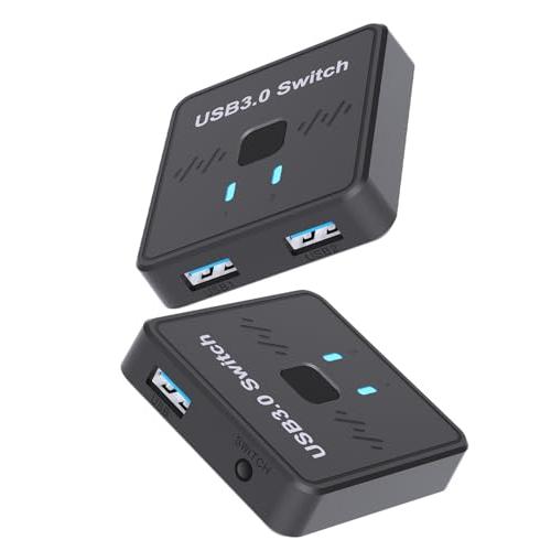 Lecnvuo USB 切替器 USB3.0 双方向 USB切り替え器 2入力1出力/1入力2出力 ...