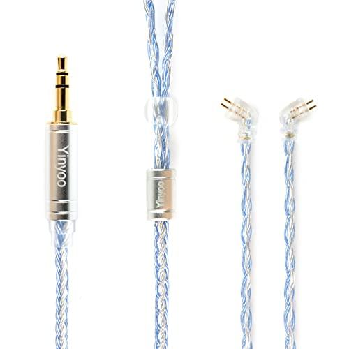 Yinyoo イヤモニ アップグレードケーブル 2pin TFZ 3.5mm YYX4849 銀メッ...