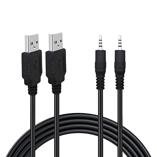 USB 3.5mm 変換ケーブル 1m (2本セット) USB オス to 3.5mm オスジャック...