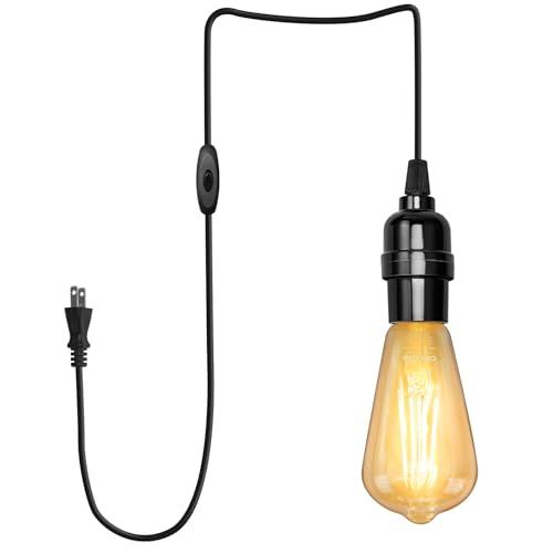 DiCUNO コード付きソケット E26口金 LED電球付き 電球色 60W形相当 4m 電球ソケッ...