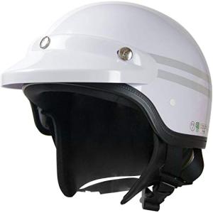 SANADA ヘルメット MACH AJ-80 シルバー反射2本付 イヤーフラップ着脱可 125cc以下バイク用 ホワイト