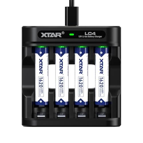 XTAR 単4形 リチウム電池 1.5v li-ion aaa 充電池 1620mWh 低自然放電率...