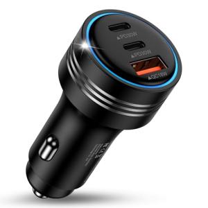 ANNIBER カーチャージャー Type C iphone17 シガーソケット 78W急速充電/3ポート/12V・24V車対応 USB-C車載