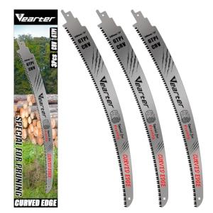 Vearter 3本組 レシプロソー替刃 生木用 全長 380mm 曲刃 6山 クロムバナジウム鋼 電動のこぎり 替刃 庭木剪定と幹の伐採 レシ