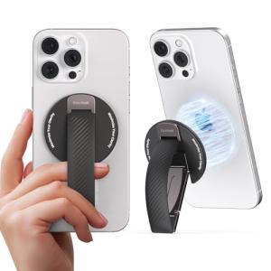 Klearlook スマホリング マグネット 超強磁力 マグセーフ リング 多角度調整で横縦両立 携帯リング 柔らかいシリコンバンドで指に優しい