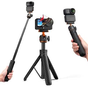 K&F CONCEPT Osmo Action 6/Osmo Nano対応 自撮り棒 三脚 じどり棒 一体設計 マグネットクイックリリース オズ