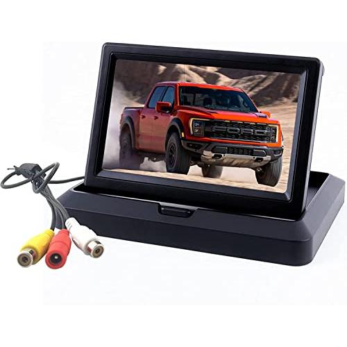 OBEST 5インチモニター TFT液晶ディスプレイ 折りたたみ 后??バックV1 V2 2つの系統...