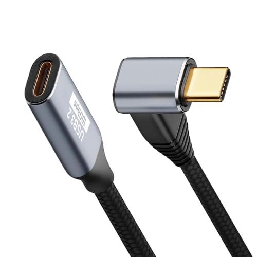 USB-C &amp; USB-C 延長ケーブル L字 1.5M Type-c 延長 USB3.1 Gen2...