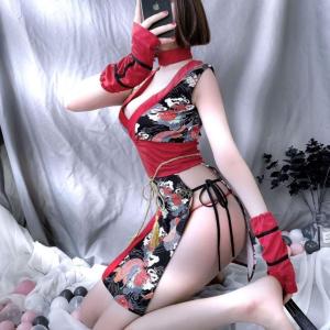 爆買 コスプレ 衣装 くのいち 忍者 和柄 赤...の詳細画像5