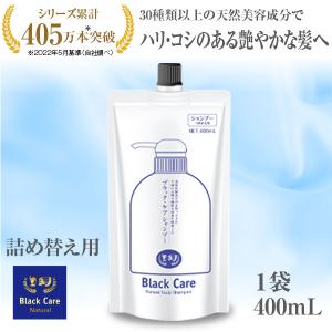 ブラックケアシャンプー 詰替えパウチ 400mL 1袋  ヘアケア　美容液　(SH00002-BC-NN-0101)｜natgar