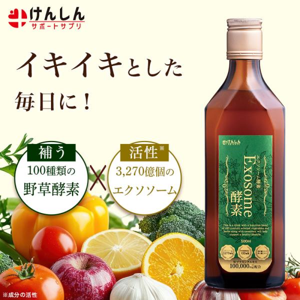 エクソソーム酵素 500ml 1本 酵素ドリンク 野草酵素 エクソソーム プラセンタ 酵素 高麗人参...