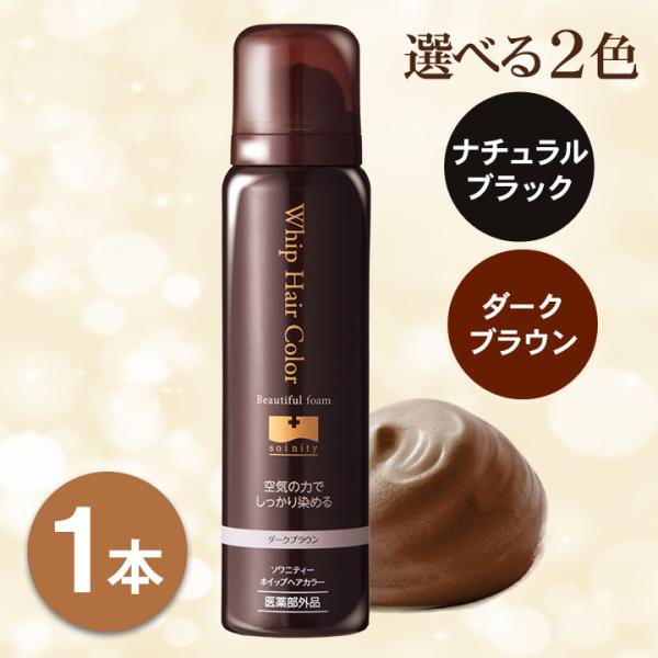 白髪染め ソワニティー ホイップへアカラー 80g 1本 泡カラー ブラック/ダークブラウン 医薬部...