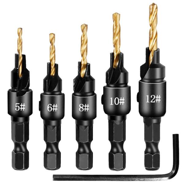 皿穴ドリルビット 木材皿穴ネジ 木工用ドリル 皿取り錐ドリル ビット DIY工具 木工用 六角軸 高...
